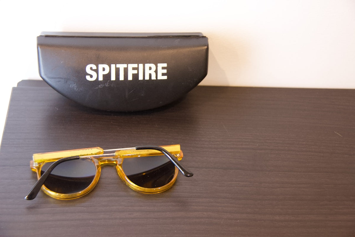 Spitfire — Yellow Round Unisex Sunglasses | Original Case & Box