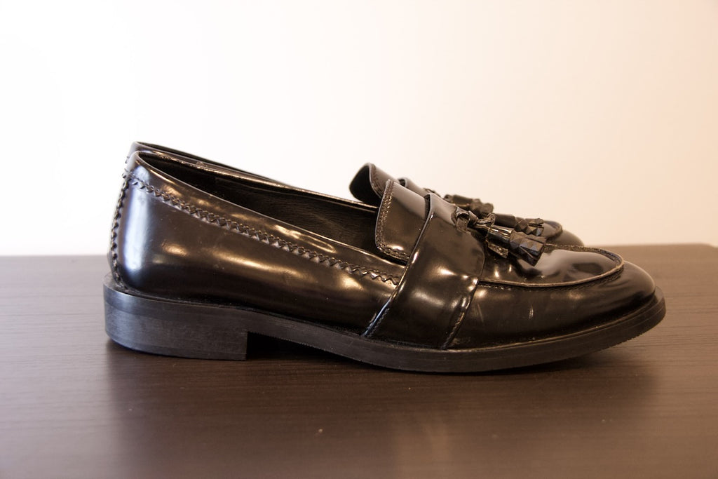 Vintage Edward Meller — Black Patent Tassel Loafers | EU 41 / US 8