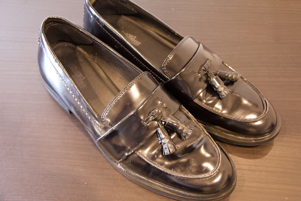 Vintage Edward Meller — Black Patent Tassel Loafers | EU 41 / US 8