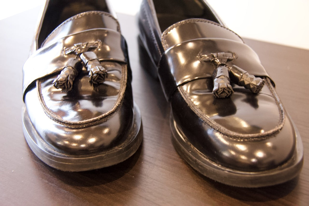 Vintage Edward Meller — Black Patent Tassel Loafers | EU 41 / US 8